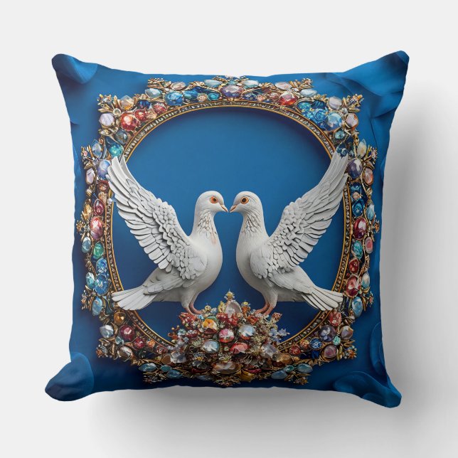 Wedding doves Art Peace & Harmony Wedding Cushion (Front)