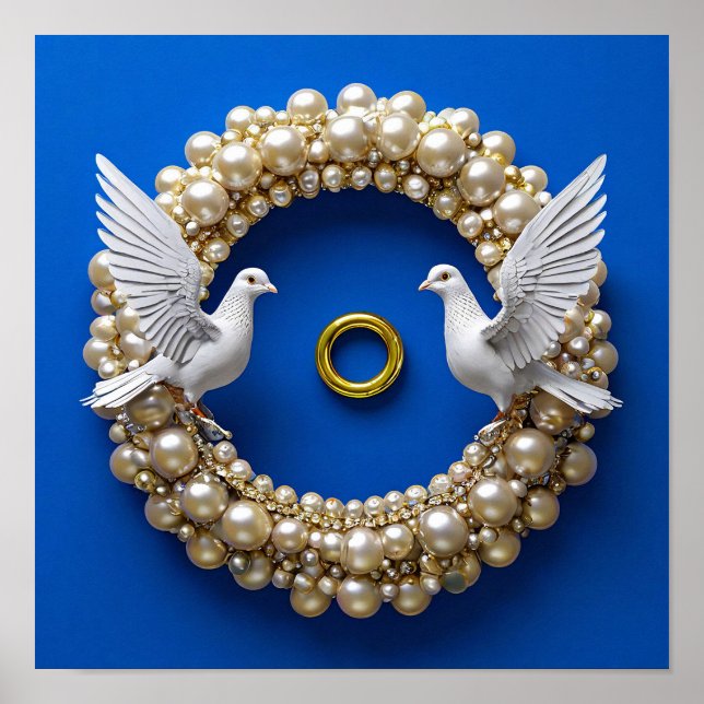 Wedding doves Art Poster (Front)