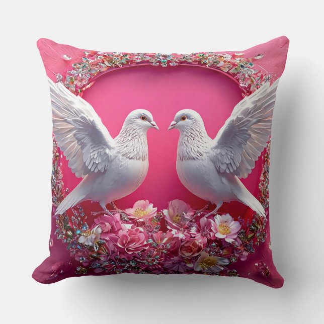 Wedding Doves Classic Wedding Romance Cushion (Front)