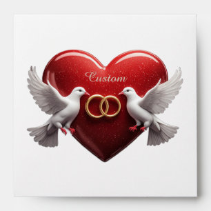 Wedding Doves Heart Romantic Anniversary Gift Envelope