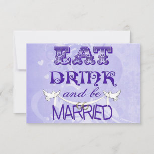 Wedding Doves on purple RSVP Invitation