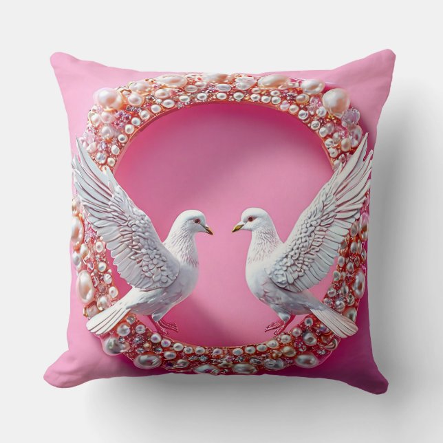 Wedding Doves Romantic Love Theme Cushion (Front)