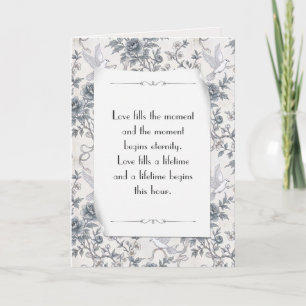 Wedding Doves with Ribbons and Peonies Card