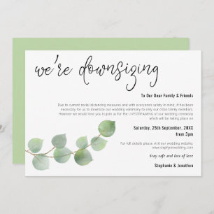 Wedding Downsizing Script Elegant Eucalyptus Announcement