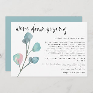 Wedding Downsizing Script Modern Eucalyptus Announcement