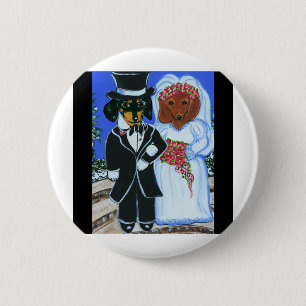 Wedding Doxies 6 Cm Round Badge