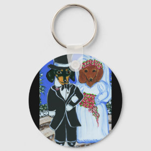 Wedding Doxies Key Ring
