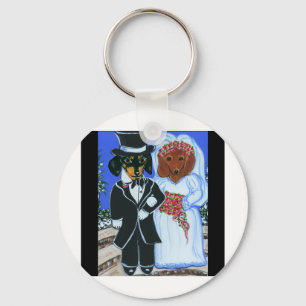 Wedding Doxies Key Ring