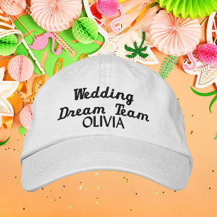 Wedding Dream Team,Bride,Bachelorette Personalised Embroidered Hat