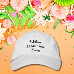 Wedding Dream Team,Bride,Bachelorette Personalised Embroidered Hat