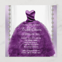 Wedding Dress and Pearls Plum Purple Bridal Shower