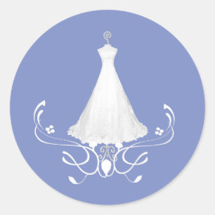 Wedding Dress Blue envelope sticker