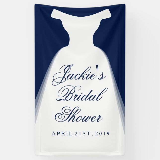 Wedding Dress Bridal Shower Banner (Vertical)