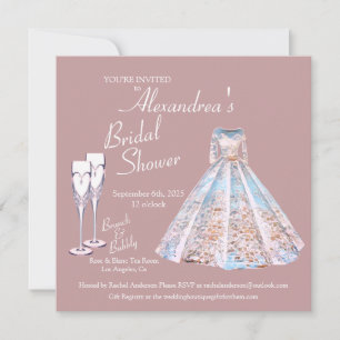 Wedding Dress Bridal Shower Brunch & Bubbly Invitation