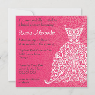 Wedding Dress Bridal Shower Invitation