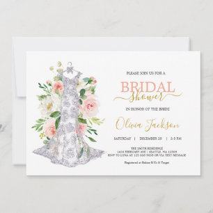 Wedding Dress Bridal Shower Invitation