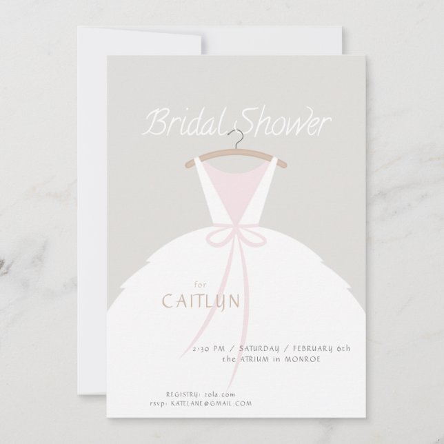 Wedding Dress Bridal Shower Invitation (Front)