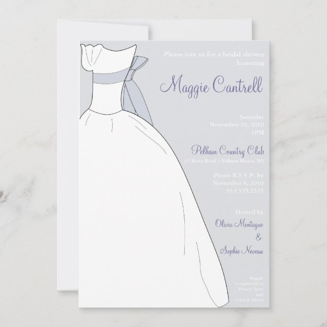 Wedding Dress Bridal Shower Invitation (Front)