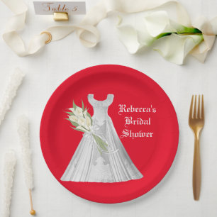 Wedding Dress Bridal Shower paper plate