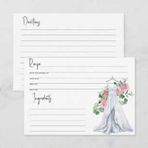 Wedding dress - Bridal shower, Recipe card