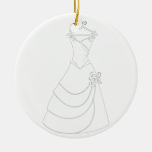 Wedding Dress Ceramic Ornament