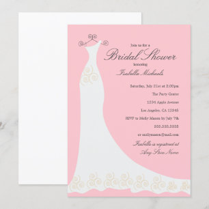 Wedding Dress Custom Background Colour Invitation