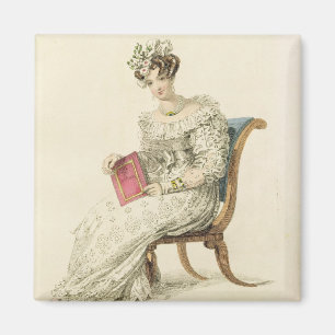 Wedding dress, fashion plate from Ackermann's Repo Magnet