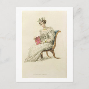 Wedding dress, fashion plate from Ackermann's Repo Postcard