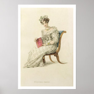 Wedding dress, fashion plate from Ackermann's Repo Poster