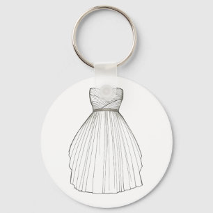 Wedding Dress Gown Bride Bridal Shower Keychain
