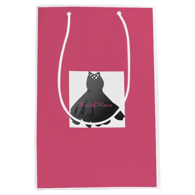 Wedding Dress Maid of Honour Pink Gift Bag (Front)