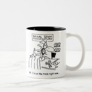 Wedding Dress Maker is "On the Train" Two-Tone Coffee Mug