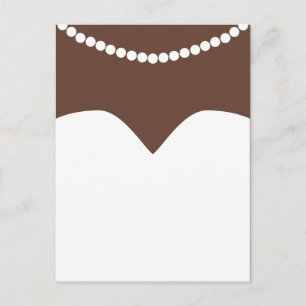 Wedding Dress Pearl Necklace Brown Skin Bridal Postcard