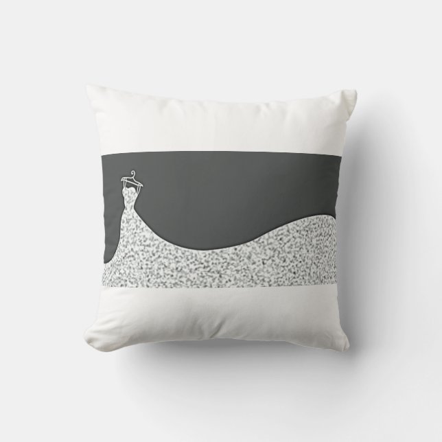 Wedding dress polyester throw pillow. cushion (Front)