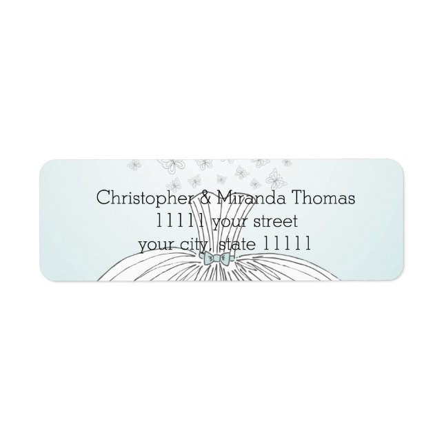 Wedding Dress Return Address Label (Front)