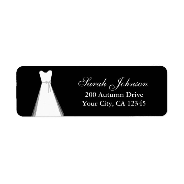 Wedding Dress Return Address Label (Front)