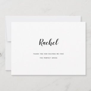 Wedding Dress Store Boutique Minimalist Thank You Card