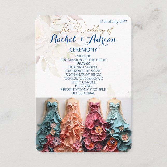 Wedding Dress Style  Enclosure Card (Front)