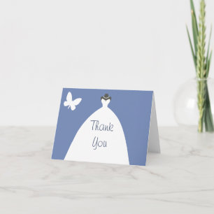 Wedding Dress Thank You with White Butterfly