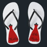 Wedding Dress Theme Mother of the Bride Flip Flops<br><div class="desc">This Wedding Dress Mother of the Bride bridal fashion design was created for the modern wedding. It has sleek designer accents and a chic contemporary style.</div>