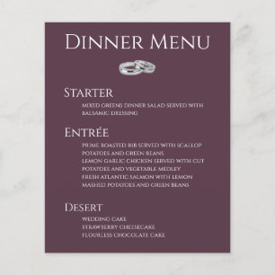 Wedding Drink & Dinner Menu-Wine and White-