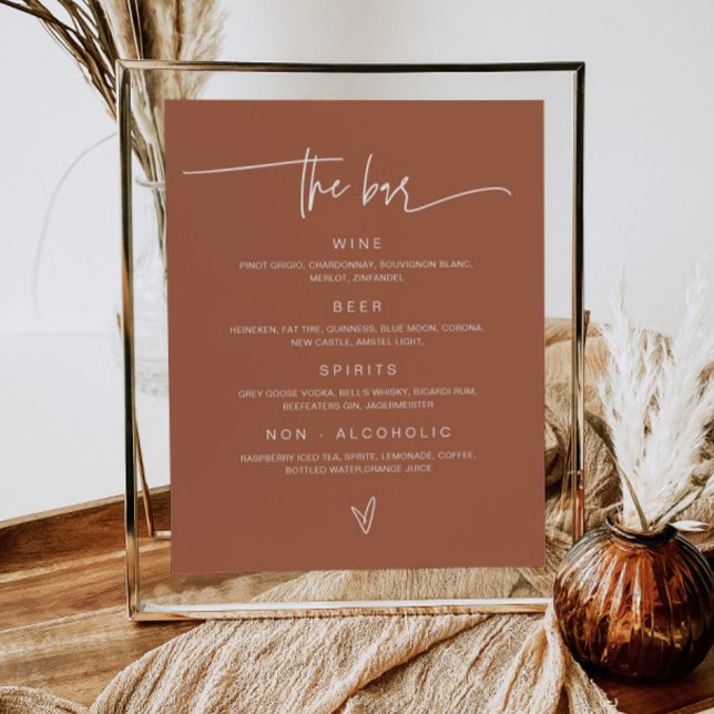 Wedding Drink Menu Bar Sign Reception Poster G400 (Creator Uploaded)