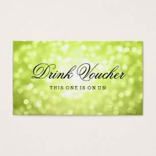 Wedding Drink Voucher Chartreuse Glitter Lights