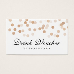 Wedding Drink Voucher Copper Foil Glitter Light