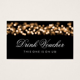Wedding Drink Voucher Gold Hollywood Glam