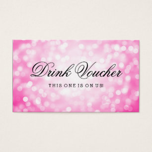 Wedding Drink Voucher Pink Glitter Lights