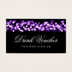 Wedding Drink Voucher Purple Hollywood Glam