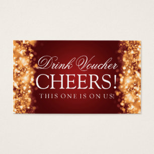 Wedding Drink Voucher Sparkling Lights Gold