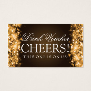 Wedding Drink Voucher Sparkling Lights Gold