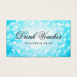 Wedding Drink Voucher Turquoise Glitter Lights